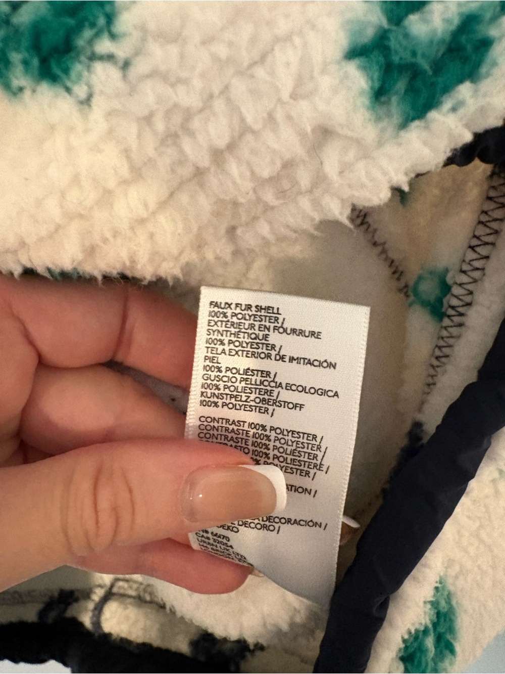 FP Movement by Free People Cream Sherpa Half‑Zip Jacket with Neon Fair Isle - Picture 4 of 4